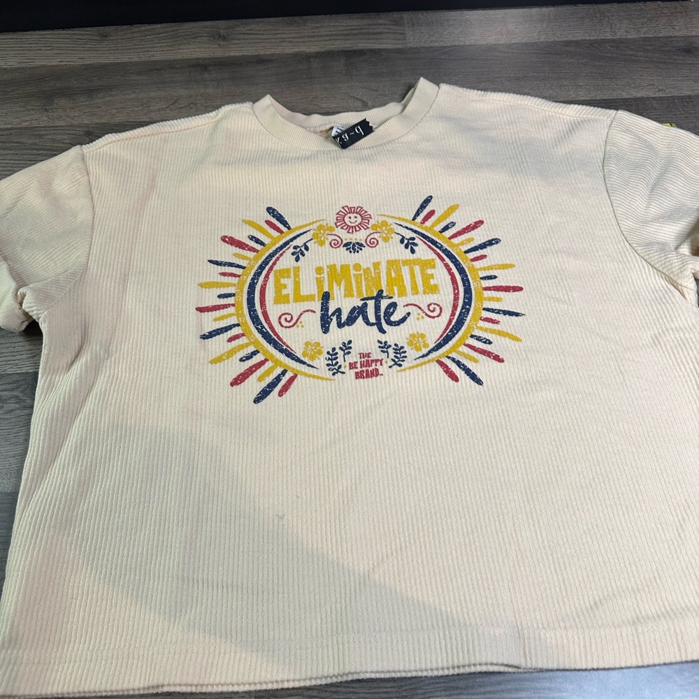 Eliminate Hate Women's Short Sleeve Tee - Cream small